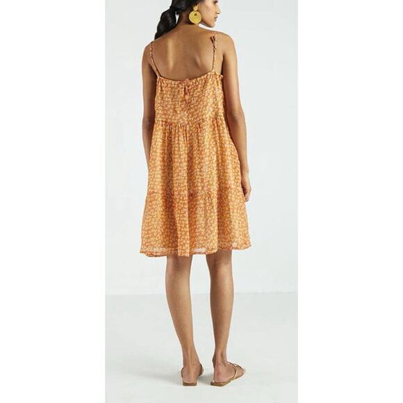 Reistor‎ Sunset to Sunrise Dress Size Small Sleeveless Tiered Orange Floral NWT - Picture 4 of 10
